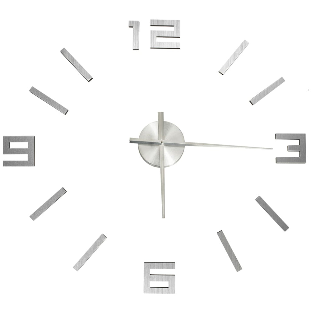 3D стенен часовник, модерен дизайн, 100 см, XXL, сребрист - Bestgoodshopbg