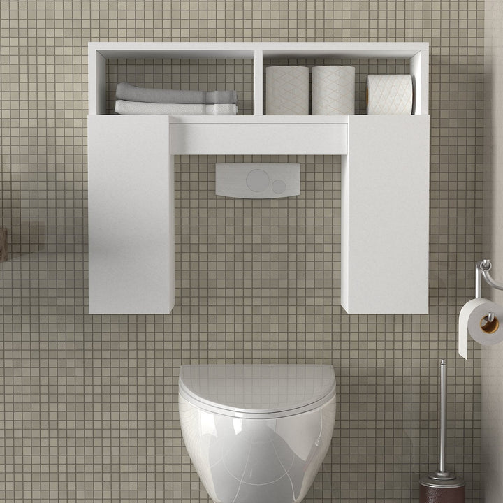 Шкаф за баня, ПДЧ С Меламиново покритие, Бял