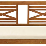 Градинска мека мебел с възглавници, 3 части, акация масив - Bestgoodshopbg