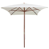 Чадър за слънце, 200x300 см, дървен прът, кремаво бяло
