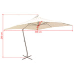 Висящ чадър за слънце, 300x300 см, алуминиев прът, пясъчен