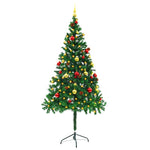 Изкуствена елха, украсена с играчки и LED лампи, 180 см, зелена - Bestgoodshopbg