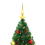 Изкуствена елха, украсена с играчки и LED лампи, 180 см, зелена - Bestgoodshopbg