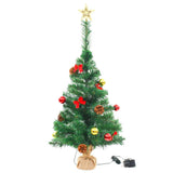 Изкуствена елха, украсена с играчки и LED лампи, 64 см, зелена - Bestgoodshopbg