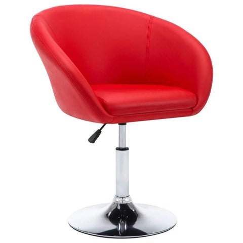Въртящ се трапезен стол, червен, изкуствена кожа - Bestgoodshopbg