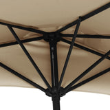 Балконски чадър с алуминиев прът, таупе, 270x144 см, половин