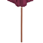 Градински чадър с дървен прът, 300 см, бордо
