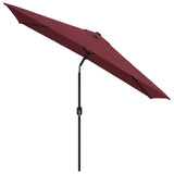 Градински чадър с метален прът, 300x200 см, бордо червен