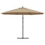 Градински чадър с чупещо рамо и алуминиев прът, 350 см, таупе