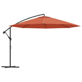 Градински чадър, чупещо рамо и алуминиев прът, 350 см, теракота