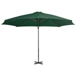 Градински чадър чупещо рамо с алуминиев прът 300 см зелен