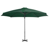 Градински чадър чупещо рамо с алуминиев прът 300 см зелен