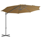 Градински чадър чупещо рамо и стоманен прът 300 см таупе