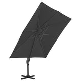 Градински чадър чупещо рамо алуминиев прът 300x300 см антрацит
