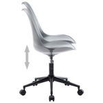 Въртящи се трапезни столове, 2 бр, сиви, изкуствена кожа - Bestgoodshopbg