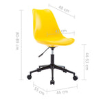 Въртящи се трапезни столове, 2 бр, жълти, изкуствена кожа - Bestgoodshopbg