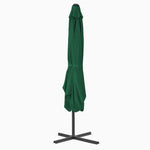 Градински чадър със стоманен прът, 250x250 см, зелен