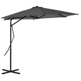 Градински чадър със стоманен прът, 300 см, антрацит