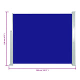Прибираща се странична тента, 120х300 см, синя