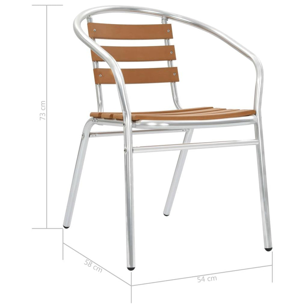 Стифиращи градински столове, 2 бр, алуминий и WPC, сребристи - Bestgoodshopbg