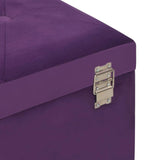 Пейка с отделение за съхранение, 80 см, лилаво кадифе - Bestgoodshopbg