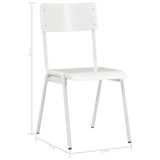 Трапезни столове, 4 бр, бели, твърд шперплат, стомана - Bestgoodshopbg