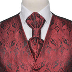 Мъжка жилетка за сватба, комплект, пейсли мотив, размер 52, бордо - Bestgoodshopbg