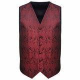 Мъжка жилетка за сватба, комплект, пейсли мотив, размер 52, бордо - Bestgoodshopbg