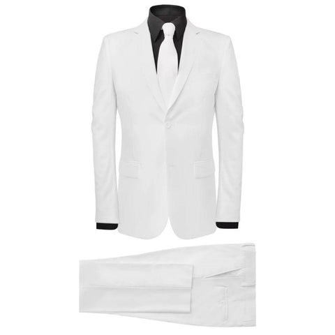 Мъжки костюм с вратовръзка, бял, 2 части, размер 46 - Bestgoodshopbg