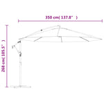 Свободновисящ чадър за слънце, 3.5 м, син