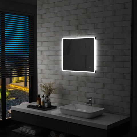 Стенно LED огледало за баня с тъч сензор 60x50 см