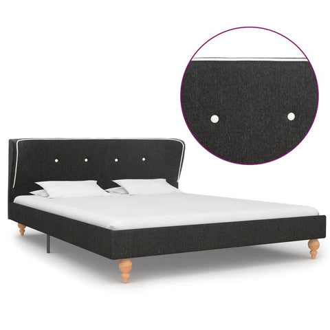 Рамка за легло, тъмносива, конопен плат, 140x200 см - Bestgoodshopbg