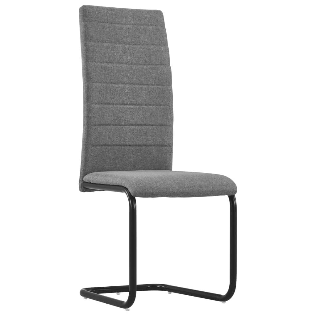 Конзолни трапезни столове, 2 бр, светлосиви, текстил - Bestgoodshopbg