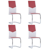 Конзолни трапезни столове, 4 бр, виненочервени, изкуствена кожа - Bestgoodshopbg