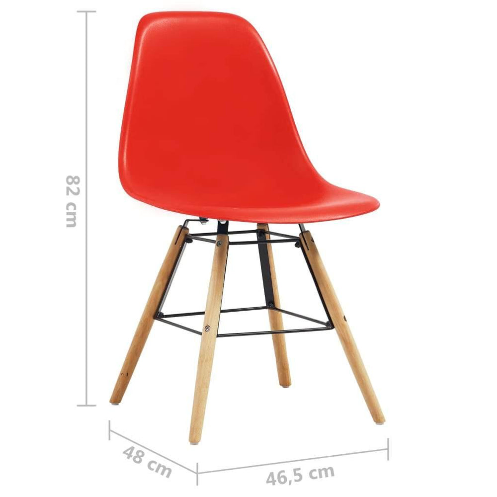 Трапезни столове, 4 бр, червени, пластмаса - Bestgoodshopbg