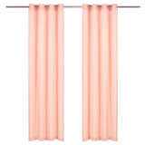 Завеси с метални халки, 2 бр, памук, 140x175 см, розови - Bestgoodshopbg