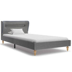 Легло с LED и матрак, светлосиво, плат, 90x200 см - Bestgoodshopbg