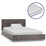 Легло с матрак от мемори пяна, сиво, кадифе, 90x200 см - Bestgoodshopbg