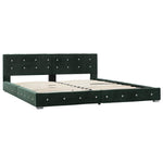 Легло с матрак, зелено, кадифе, 180x200 см - Bestgoodshopbg