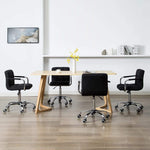 Въртящи се трапезни столове, 4 бр, черни, плат - Bestgoodshopbg
