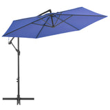 Градински чадър с чупещо рамо и алуминиев прът, 300 см, син