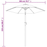 Чадър за слънце, теракота, 200x224 см, алуминий