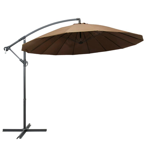 Висящ чадър за слънце, таупе, 3 м, алуминиев прът