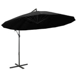 Висящ чадър за слънце, черен, 3 м, алуминиев прът