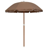 Чадър със стоманен прът, 180 см, таупе