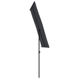 Градински чадър с алуминиев прът, 180x110 см, черен