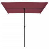 Градински чадър с алуминиев прът, 2x1,5 м, бордо червен