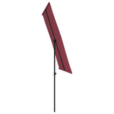 Градински чадър с алуминиев прът, 2x1,5 м, бордо червен