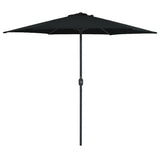 Градински чадър с алуминиев прът, 270x246 см, черен