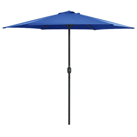 Градински чадър с алуминиев прът, 270x246 см, лазурносин